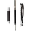 Pentel Energel 0.7 mm Deluxe RTX Liquid Gel Ink Pens, Metal Tip, Pack of 5 Black Pens with 3 Refills
