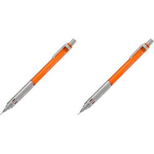 Pentel Arts GraphGear 300 Mechanical Pencil, (0.3mm) Extra-fine line, Orange Barrel, w/small block eraser + 1 lead tube(1 Count (Pack of 2))