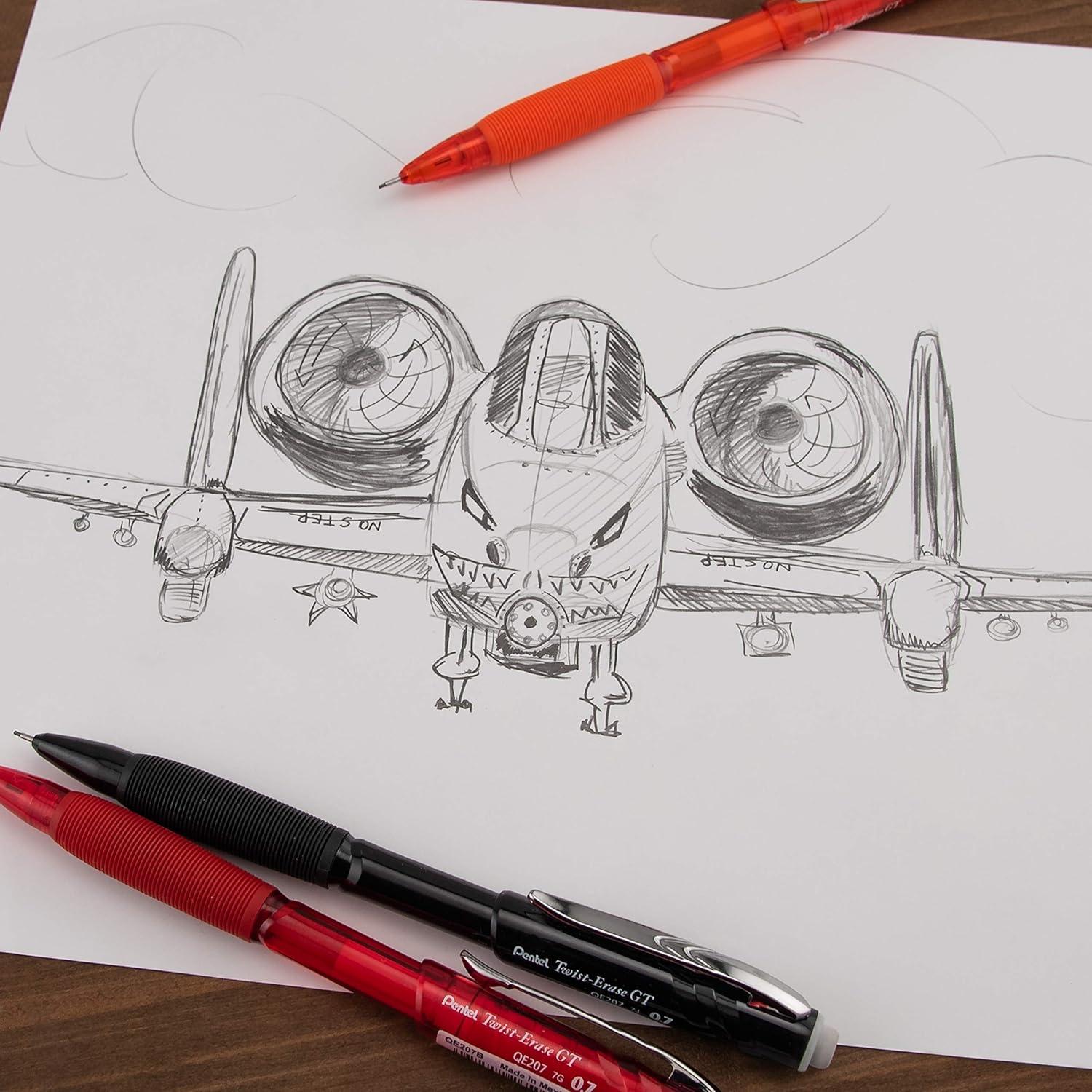 imagePentel TwistErase GT 07mm Mechanical Pencil Assorted Barrel Colors Color May Vary Pack of 3 QE207BP3M