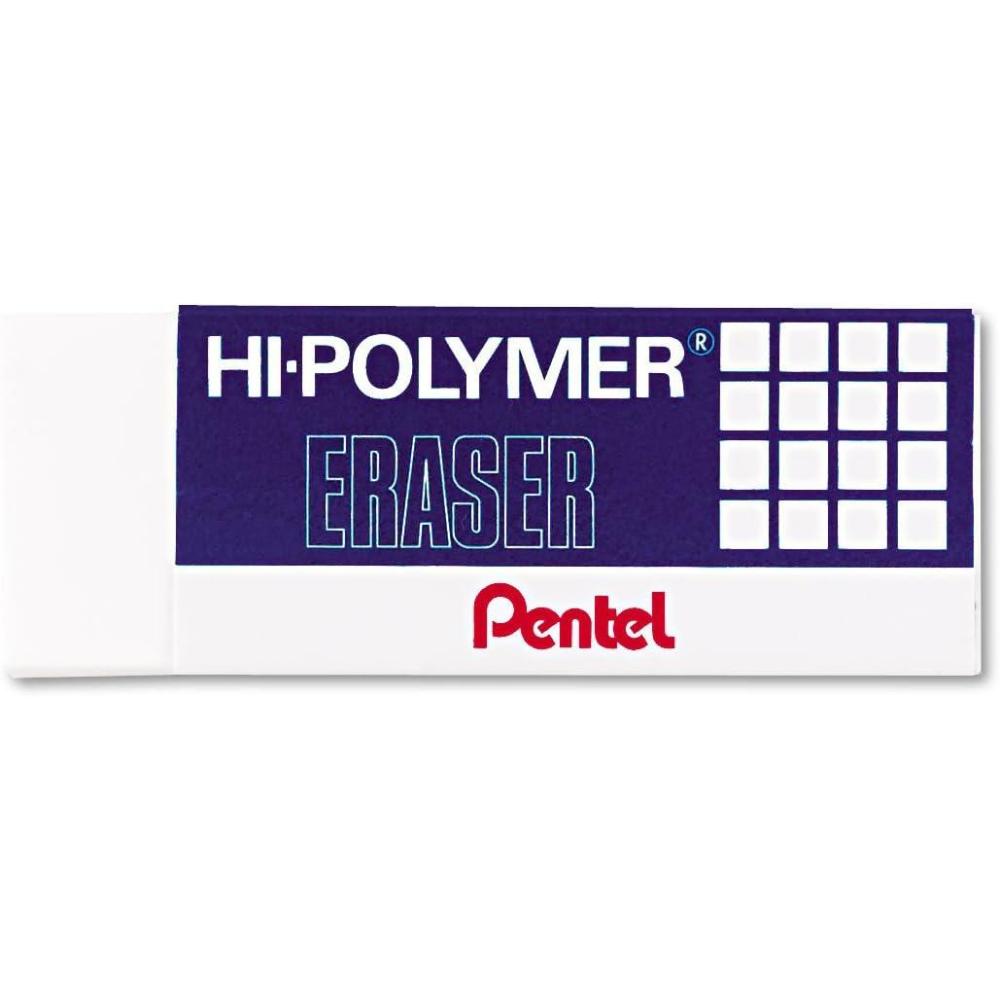 imagePentel Hipolymer Block Eraser Large 3 Pack White ZEH10BP3K63 Pack