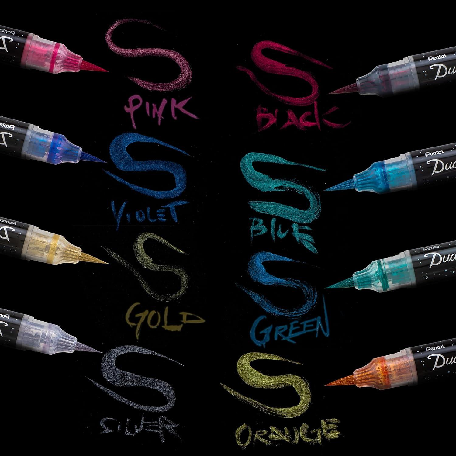 imagePentel Arts DualMetallic Brush VioletMetallic Blue InkBlueGreen