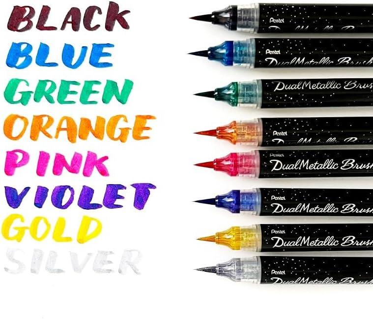 imagePentel Arts DualMetallic Brush VioletMetallic Blue InkBlueGreen