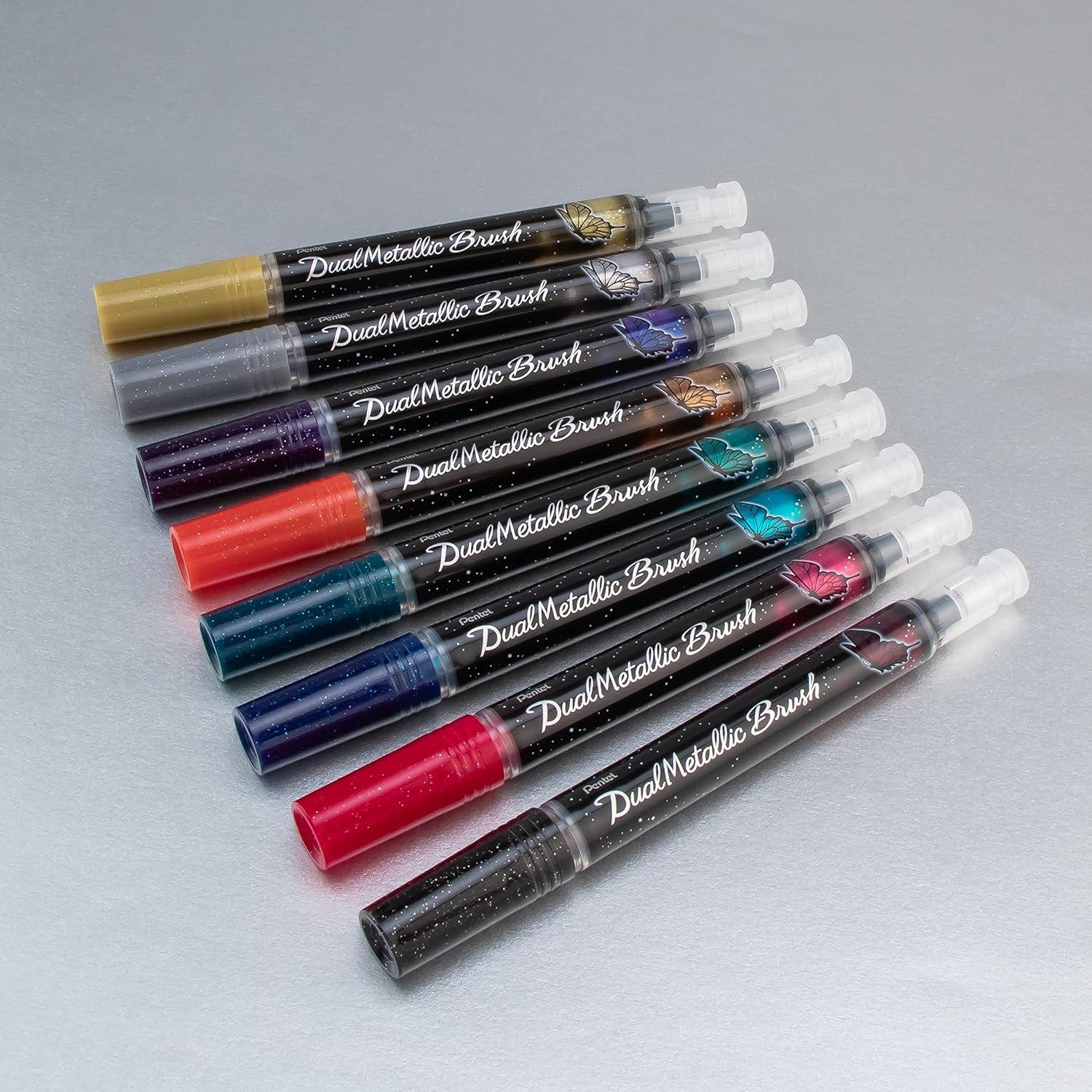 imagePentel Arts DualMetallic Brush VioletMetallic Blue InkBlueGreen