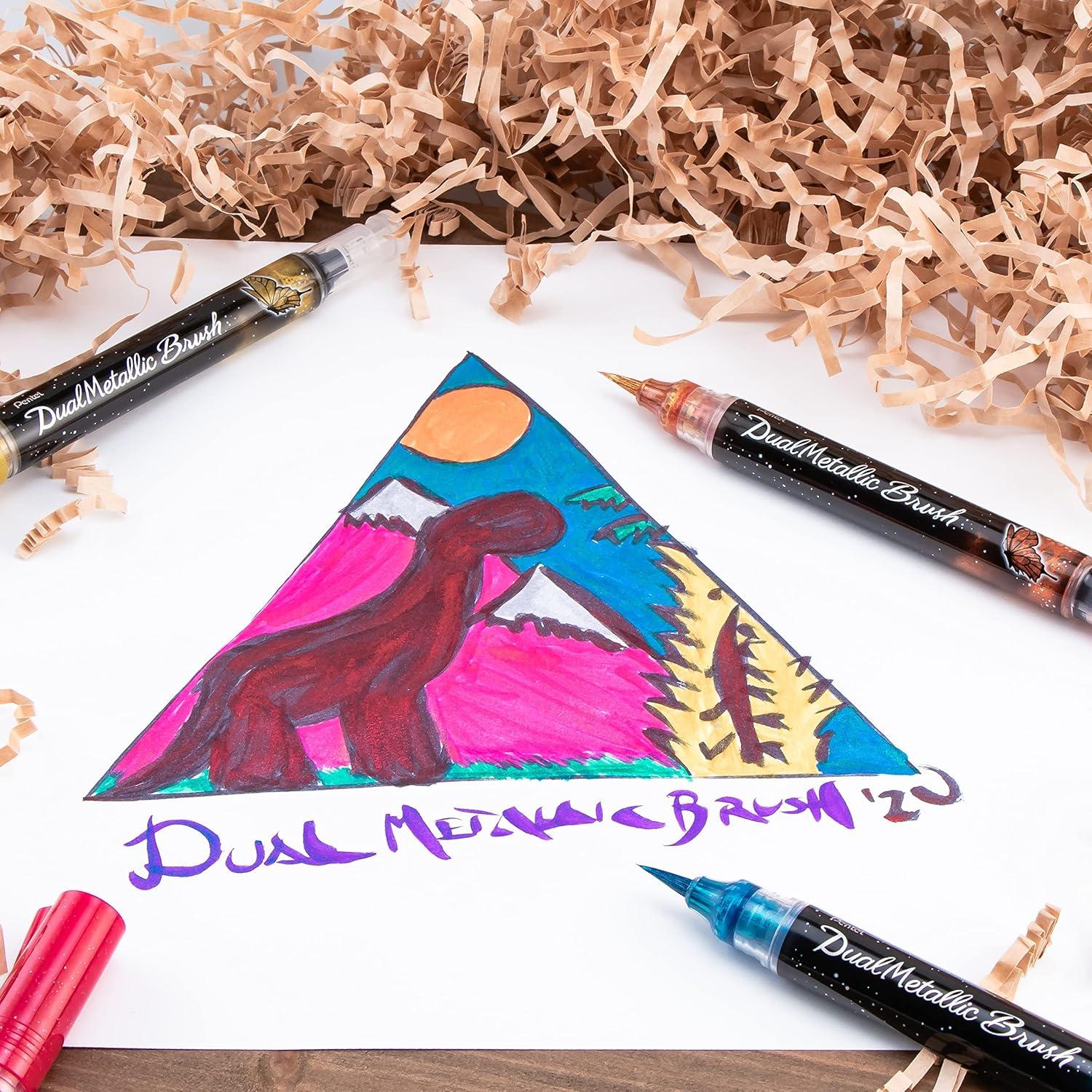 imagePentel Arts DualMetallic Brush VioletMetallic Blue InkBlueGreen