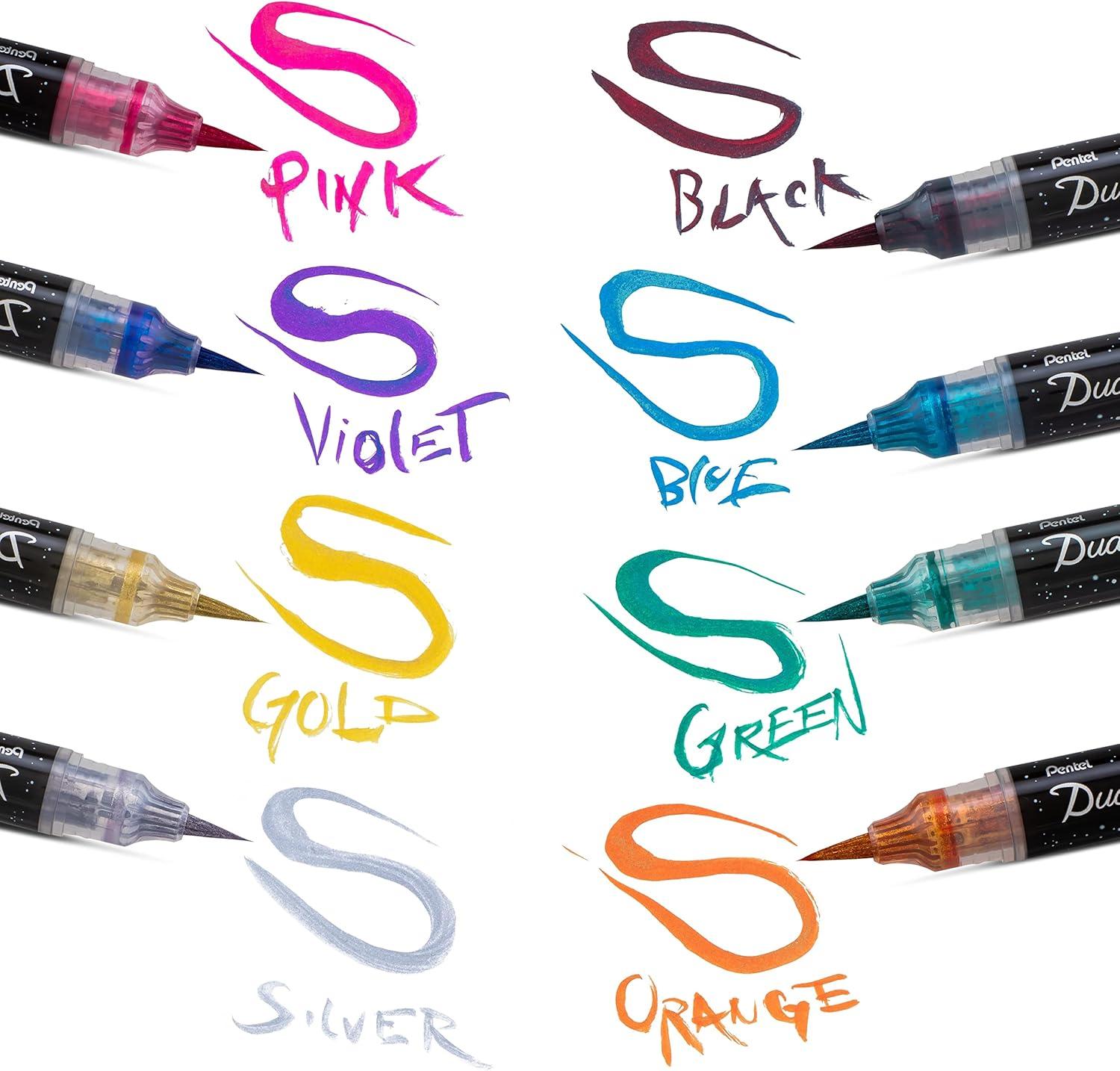 imagePentel Arts DualMetallic Brush VioletMetallic Blue InkBlueGreen