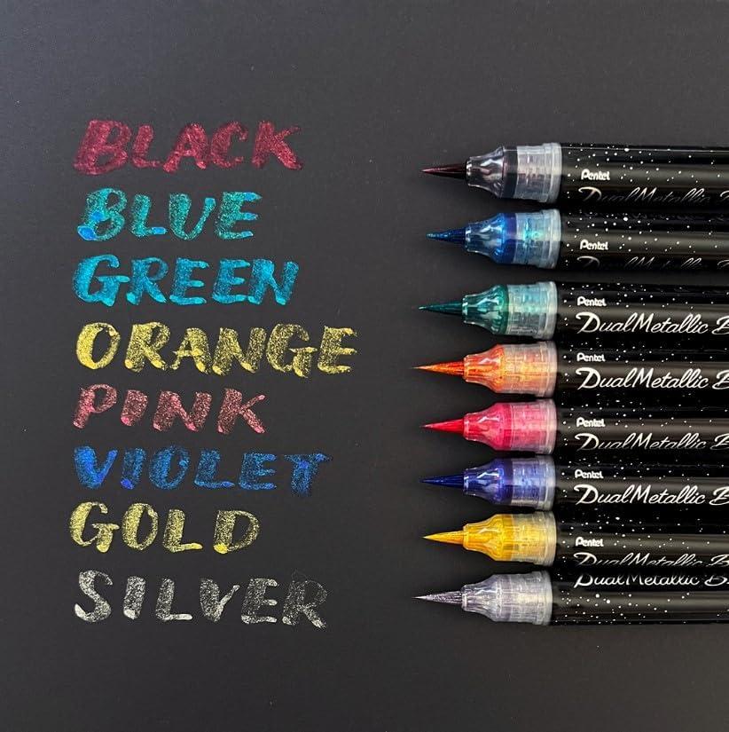 imagePentel Arts DualMetallic Brush VioletMetallic Blue InkBlueGreen