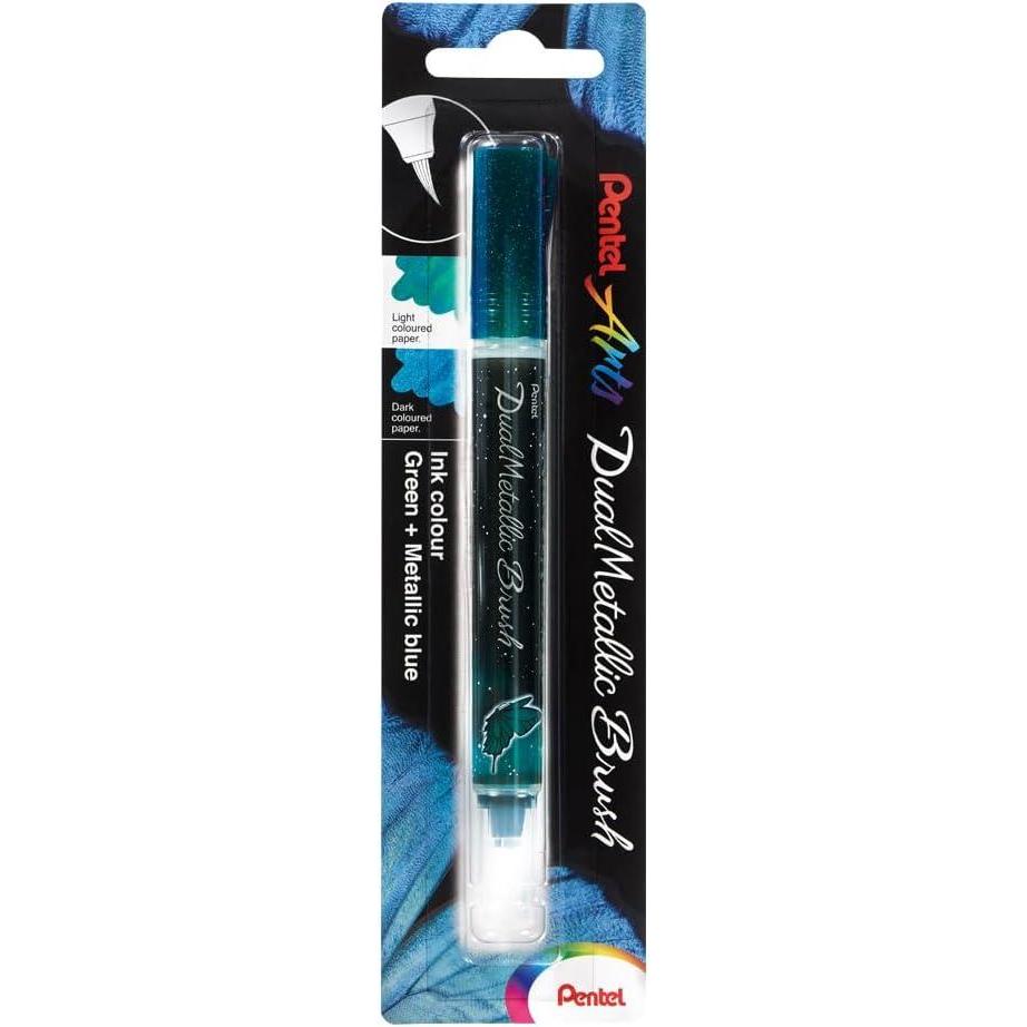 imagePentel Arts DualMetallic Brush VioletMetallic Blue InkGreen