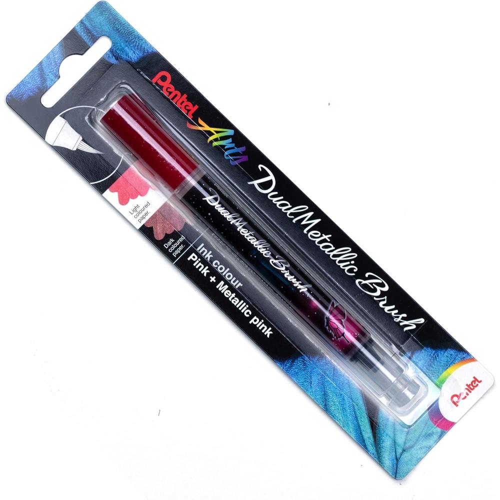 imagePentel Arts DualMetallic Brush VioletMetallic Blue InkPink