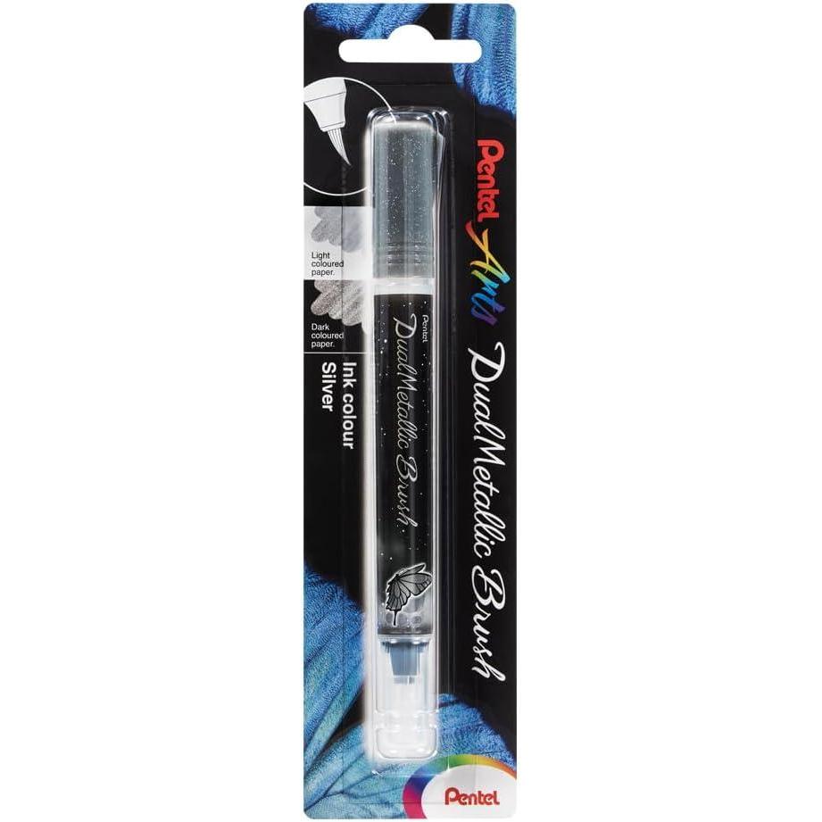 imagePentel Arts DualMetallic Brush VioletMetallic Blue InkSilver