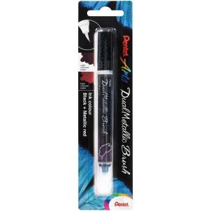 Pentel Arts DualMetallic Brush, Violet/Metallic Blue Ink(Black/Red)