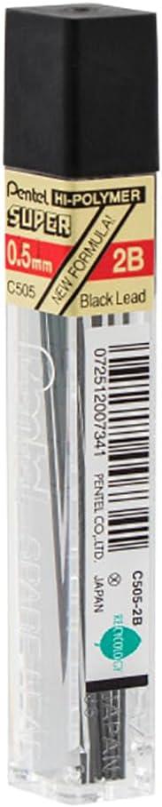 imagePentel Lead Refills 05mm 2B Black 12 Leads per Tube C5052B Pack of 3
