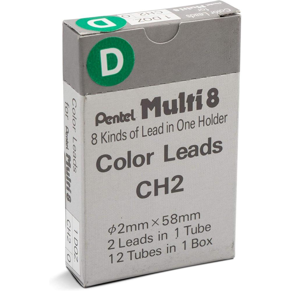 imagePentel Arts 8 Colour Pencil Lead Refill Green 24 Pieces of Lead CH2D