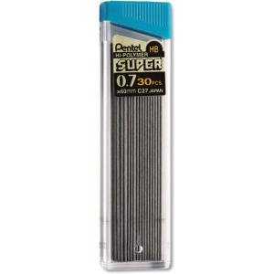 Pentel® Super Hi-Polymer® Lead Refills, 0.7 mm, HB Hardness, Tube of 30