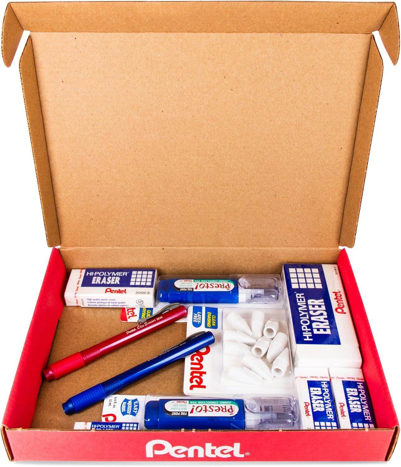 Pentel Correction Collection Box Set, Variety Eraser Sizes/Types ...