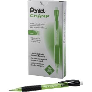 Pentel AL17C Champ Mechanical Pencil, 0.7 mm, Blue Barrel, Dozen(Lime Green)