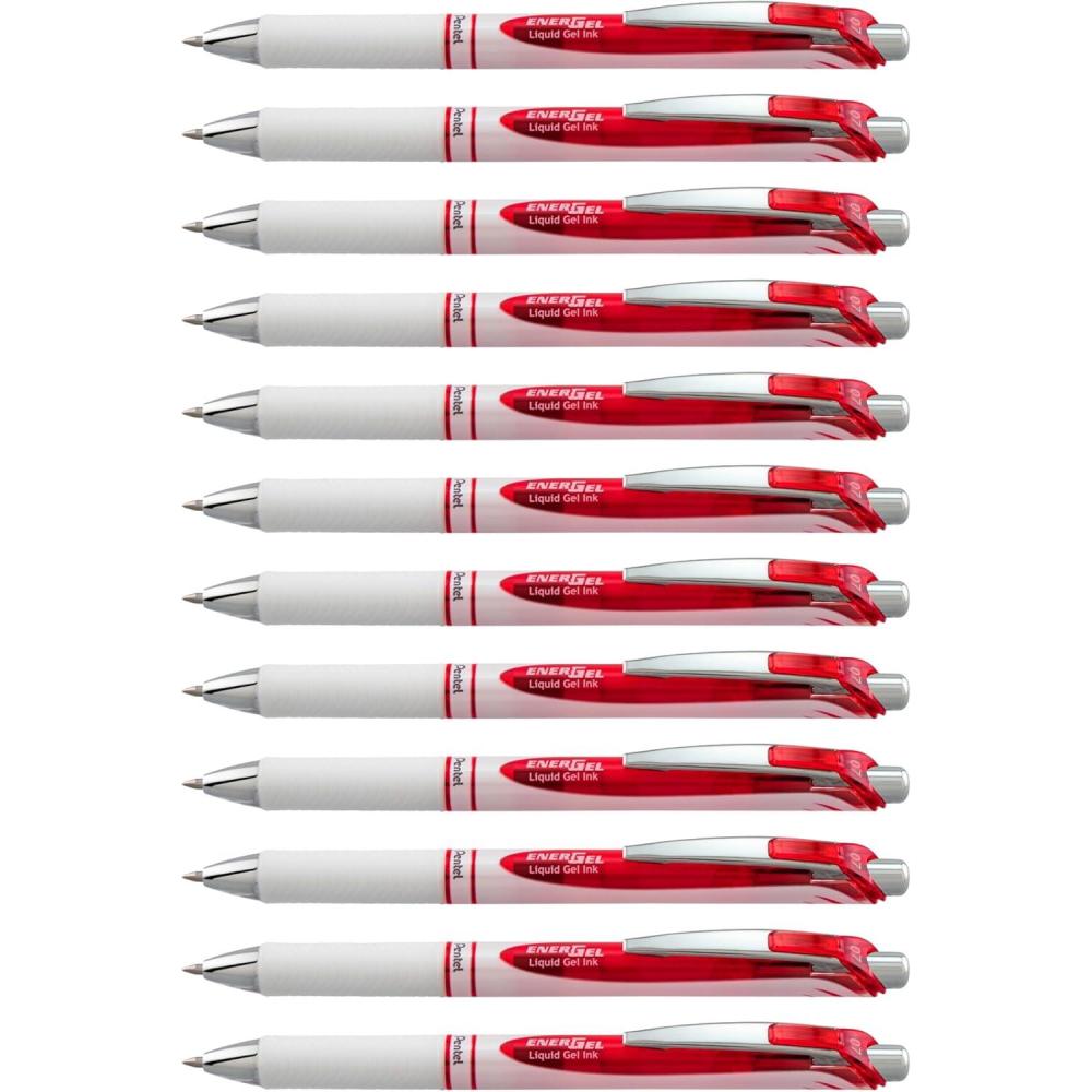 imagePentel 163803 EnerGel Pearl Deluxe RTX Retractable Gel Pens Medium PointRed