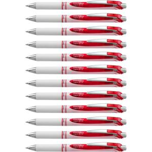 Pentel 163803 EnerGel Pearl Deluxe RTX Retractable Gel Pens Medium Point(Red)