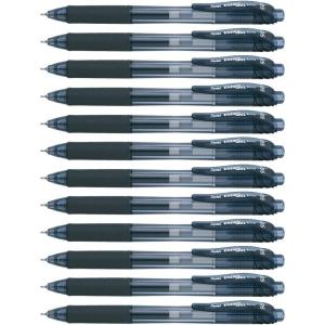 Pentel BLN105A EnerGel-X Retractable Roller Gel Pen, .5mm, Black Barrel/Ink, Dozen(12 Count (Pack of 1))