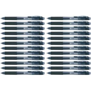 Pentel BLN105A EnerGel-X Retractable Roller Gel Pen, .5mm, Black Barrel/Ink, Dozen(12 Count (Pack of 2))