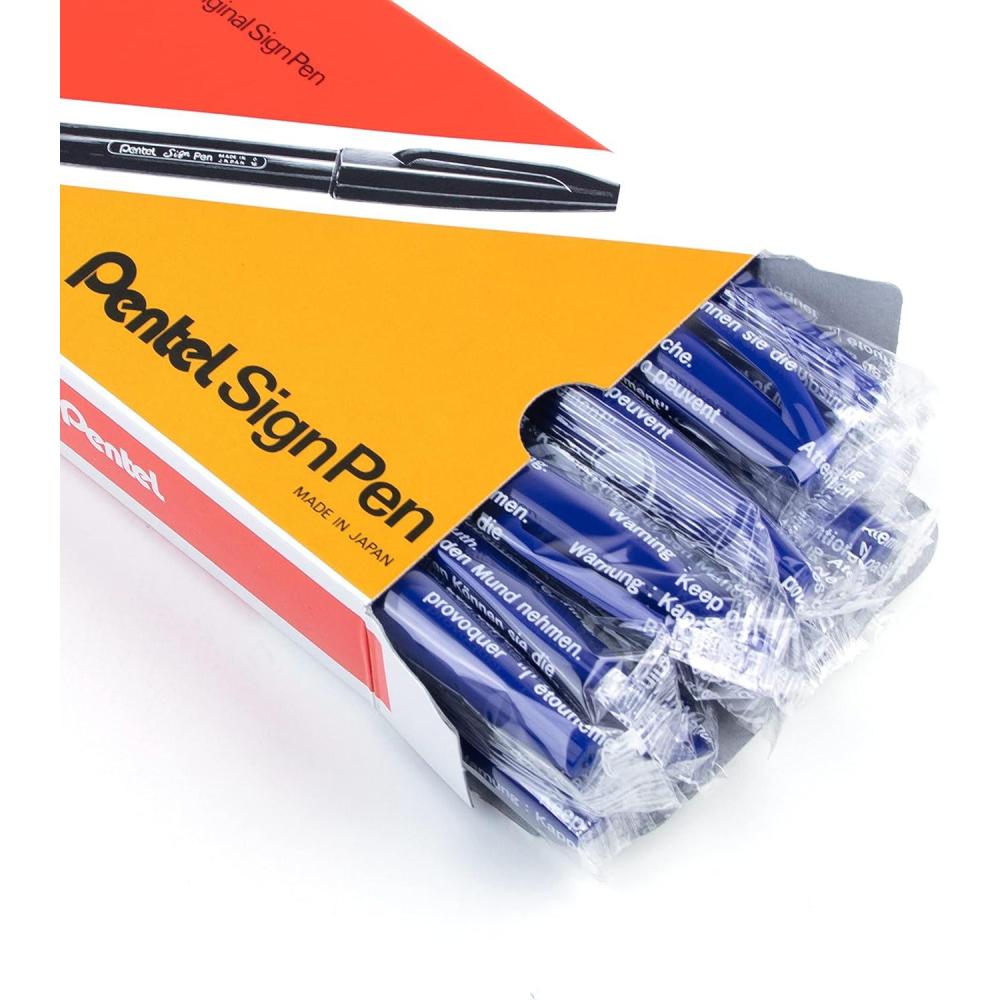 imagePentel Felt Tip Sign Pen Set of 12 Assorted Colors S52012Blue