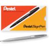 Pentel Felt Tip Sign Pen, Set of 12 Assorted Colors (S520-12)(Gray)