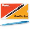 Pentel Felt Tip Sign Pen, Set of 12 Assorted Colors (S520-12)(Sky Blue)