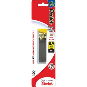 Pentel Super Hi-Polymer Lead Refill, 0.9 mm Thick, HB, 30 Pieces of Lead (C29BPHB)