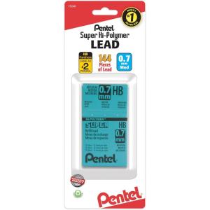 Pentel Super Hi-Polymer Mechanical Pencil Lead, (0.7mm), 12 Tubes of Lead (50BPHB-K6)
