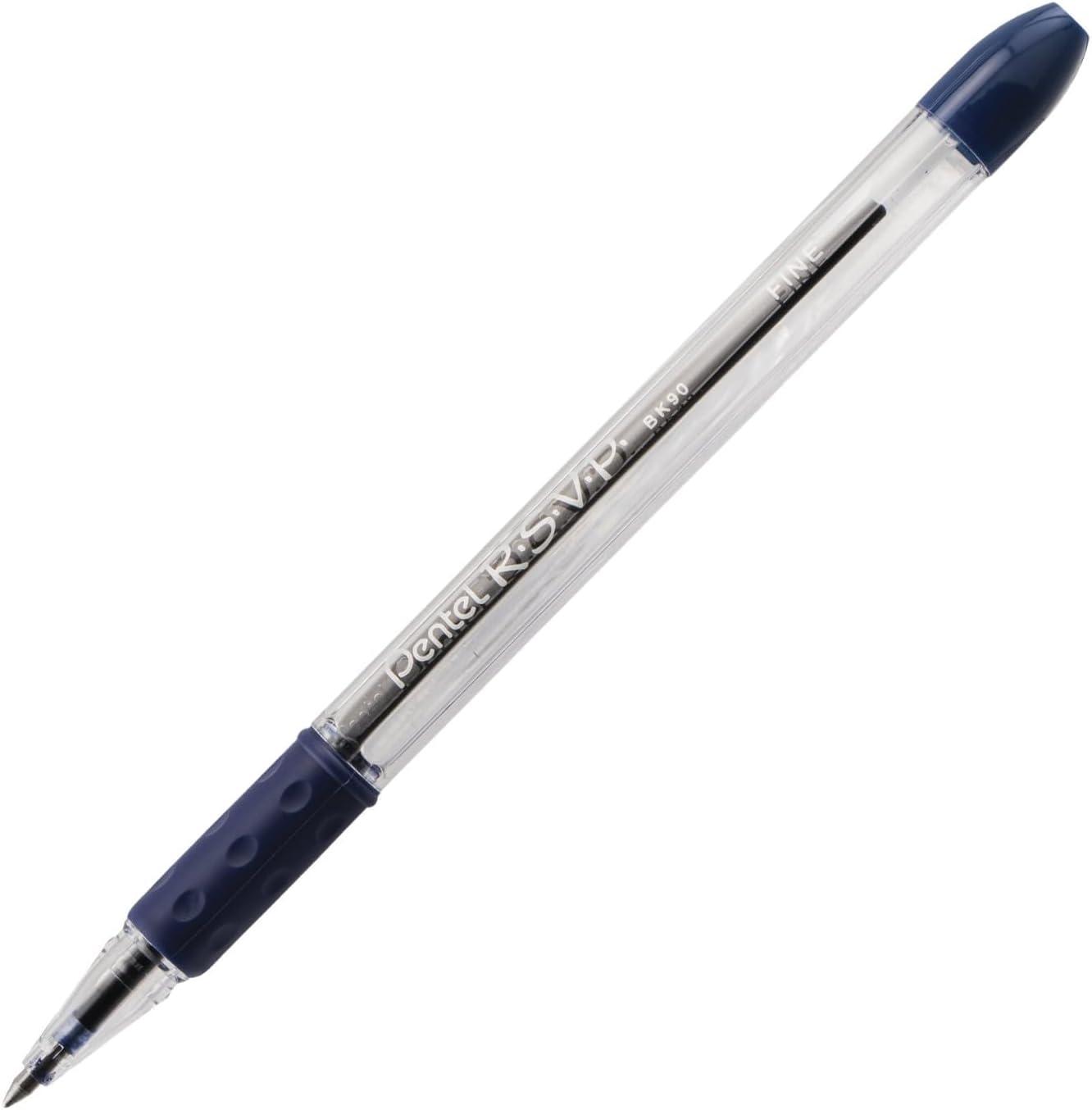 image:imagePentel RSVP Ballpoint Stick Pen Blue Ink Fine Point Dozen DZ PENBK90C
