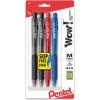Pentel Wow! Retractable Ballpoint Pens, Medium Line, Assorted Ink, Pack of 4 (BK440BP4M1)