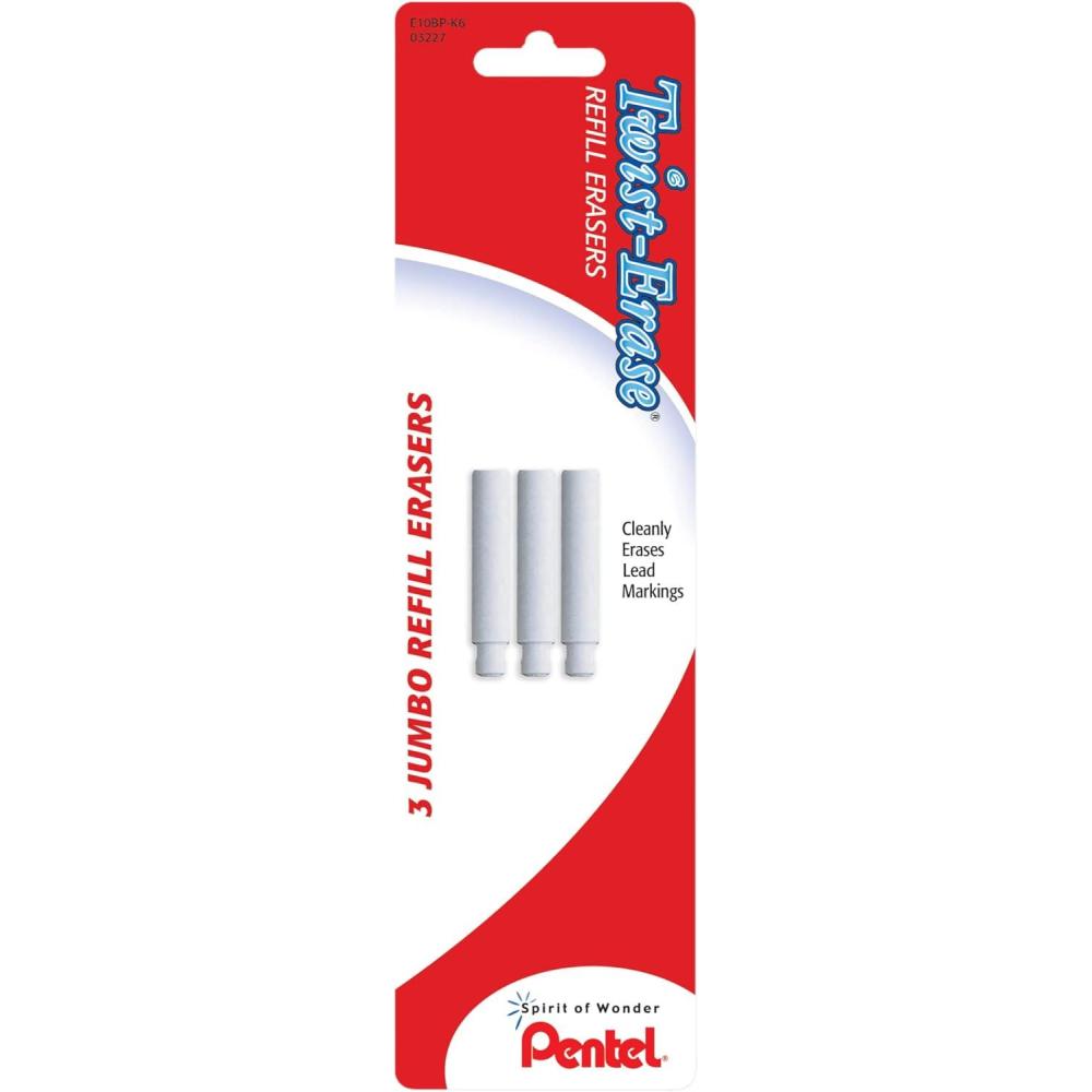 image:imagePentel Twisterase Refill Erasers Qty 1 Pkg Of 3