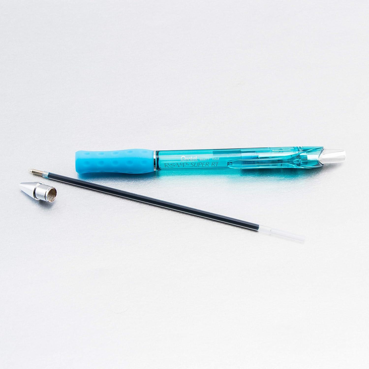 image:imagePentel RSVP Super RT Ballpoint Pen 07mm Fine Line Sky Blue Ink BX477S