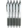 Pentel EnerGel Deluxe RTX Retractable Liquid Gel Pen,0.5mm, Fine Line, Needle Tip, Black Ink-Value set of 5