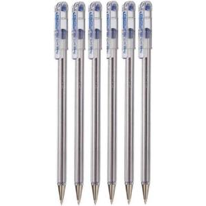 Pentel Blue Superb Ballpoint Pen Ball Point Pens 0.7mm Nib Tip 0.25mm Line Width Fine Line Refillable Ink BK77 (Pack of 6)