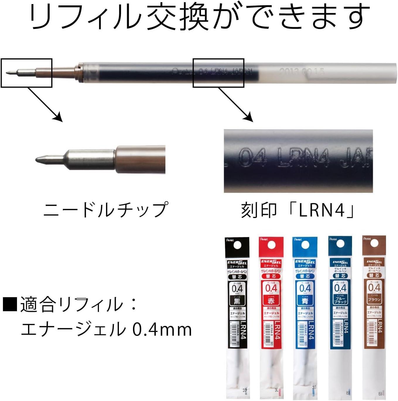 image:imagePentel BLN73A EnerGel Ink Ballpoint Pen 03 Black 10 Pieces002 inch 04 mm Black Silver Shaft