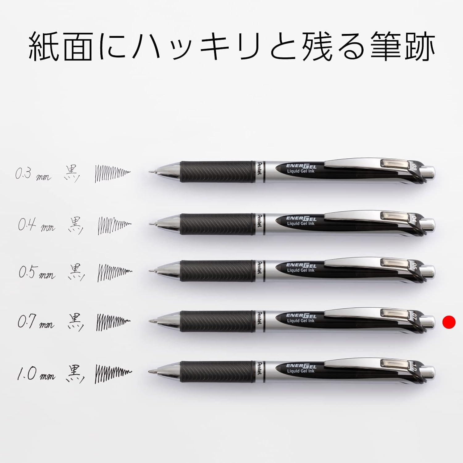 image:imagePentel Energel Knock Ballpoint Pen 07mm Triagle Tip Black Ink Siver Body with Black Accent BL77ASiver Body With Black Accent