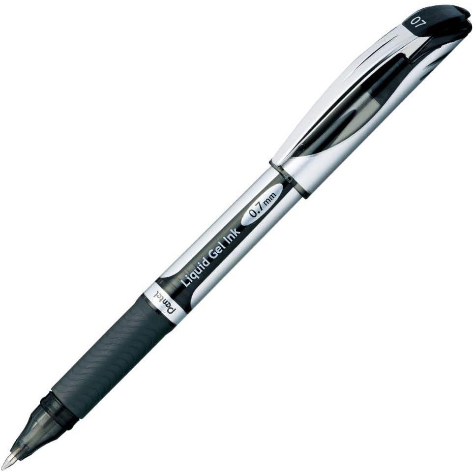 image:imagePentel BL57A EnerGel Ink Ballpoint Pen 07 Black 10 PiecesBlack Shaft