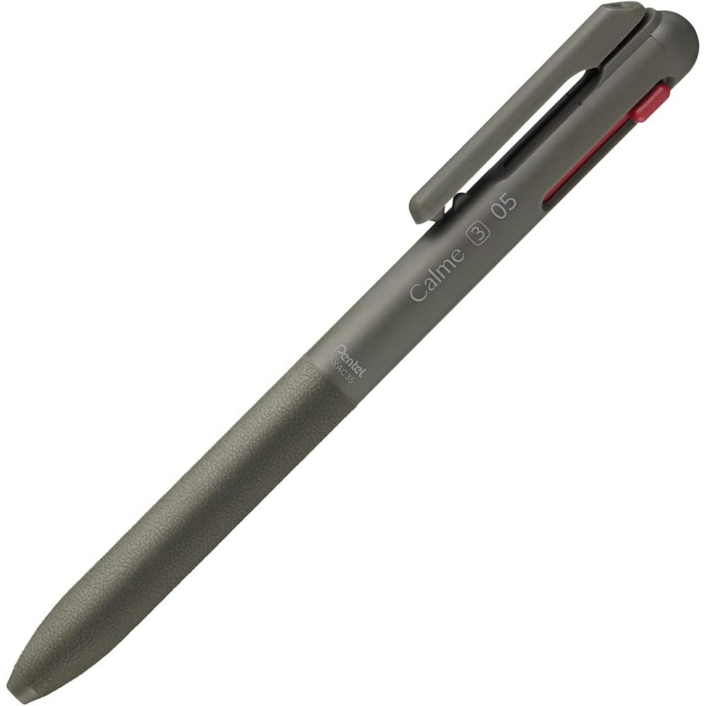 image:imagePentel BXAC35D Calme TriColor Ballpoint Pen 002 inches 05 mm KhakiBlack Blue
