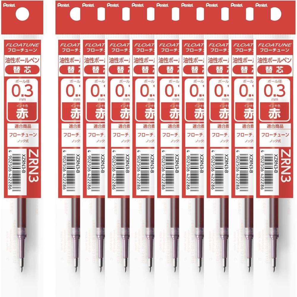 image:imagePentel Oil Based Ballpoint Pen Flowtune 03mm Black 10 Pens BZN203ARefill Red