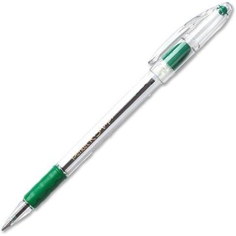 image:imagePentel RSVP Ballpoint Stick PensBallPoint Pen Fine Point Green InkClear Barrel