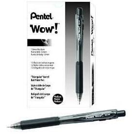 image:imagePentel WOW Ballpoint Pen Medium Tip Black Barrel Black Ink SINGLE PEN BK440A