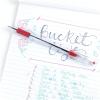 Pentel BK90B R.S.V.P. Stick Ballpoint Pen.7mm, Trans Barrel, Red Ink, Dozen