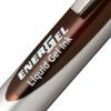 Pentel Energel Knock Ballpoint Pen, 0.7mm Triagle Tip, Black Ink, Siver Body with Black Accent (BL77-A)(Brown)