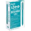 Pentel IZee BX460-A Cap Ballpoint Pen with Metal Clip 0.5 mm Line Width Black [Pack of 12](light blue)