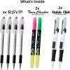Pentel Note Taking Essentials 8 pack – 4 black RSVP 0.7mm ballpoint pens, 2 Twin Checker Highlighters, 2 Quick Click 0.7mm Mechanical Pencils