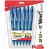 Pentel® WOW!™ Retractable Ballpoint Pens, Medium Point, 1.0 mm, Blue Barrel, Blue Ink, Pack Of 12