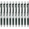 Pentel BLN73-A EnerGel Ink Ballpoint Pen, 0.3, Black, 10 Pieces(0.02 inch (0.4 mm) Black Silver Shaft:)