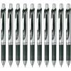 Pentel BLN73-A EnerGel Ink Ballpoint Pen, 0.3, Black, 10 Pieces(1.0 mm Black Silver Shaft:)