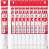 Pentel Ballpoint Pen Refill XLRN5-CA EnerGel 0.5mm, Blue Black, 10 Count(B: Red)