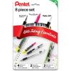 Pentel Note Taking Essentials 8 pack – 4 black RSVP 0.7mm ballpoint pens, 2 Twin Checker Highlighters, 2 Quick Click 0.7mm Mechanical Pencils
